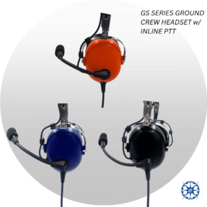Ground Crew Headset With Hardwired Cable