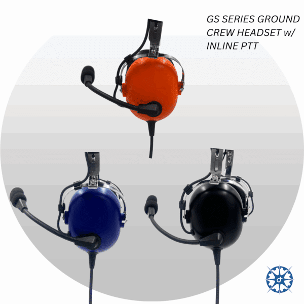 Ground Crew Headset With Hardwired Cable