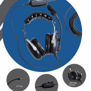 GS2 Ground Crew Headset With Cable Hardwired To The Headset