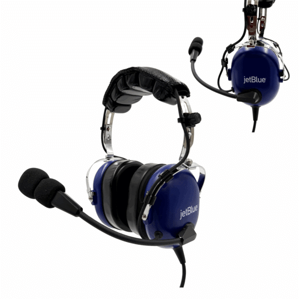 JetBlue headset 6 ft coiled cord 1/4" plug